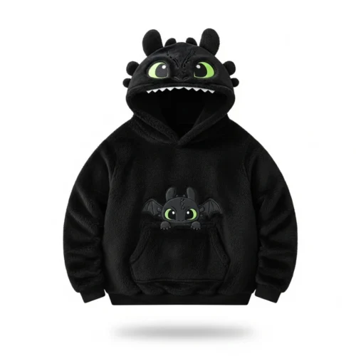 Moletom 3D Banguela Fúria da Noite Capuz Dragão
