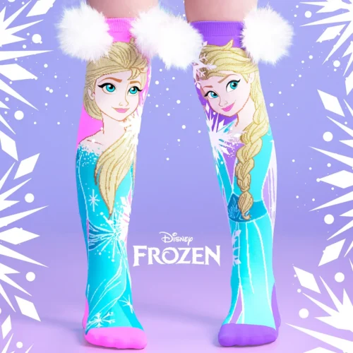 Meias 3D Frozen com Pompons de Neve